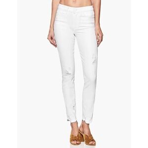 PAIGE Hoxton Ankle Jeans Destructed, Crisp White, Size 28